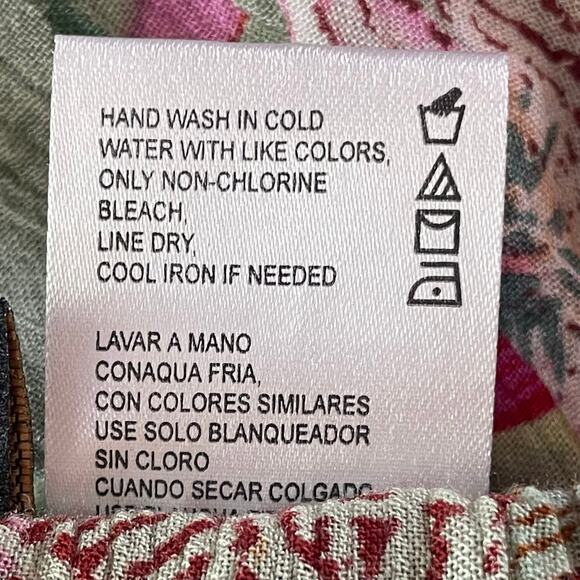 Bila Green Floral Knee Length Flare Skirt Size L Tropical Summer Casual Resort - Picture 8 of 8